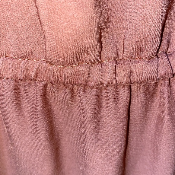 SILK COTTON ON HIGH LOW CINNAMON SLIP DRESS SZ M SCOOP NECK ADJUSTABLE STRAPS - Picture 10 of 11